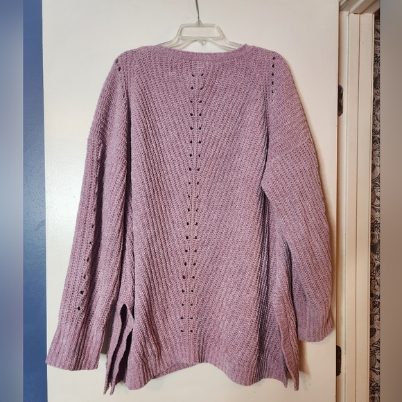 Lane Bryant mauve V-Neck Sweater - Picture 2 of 4